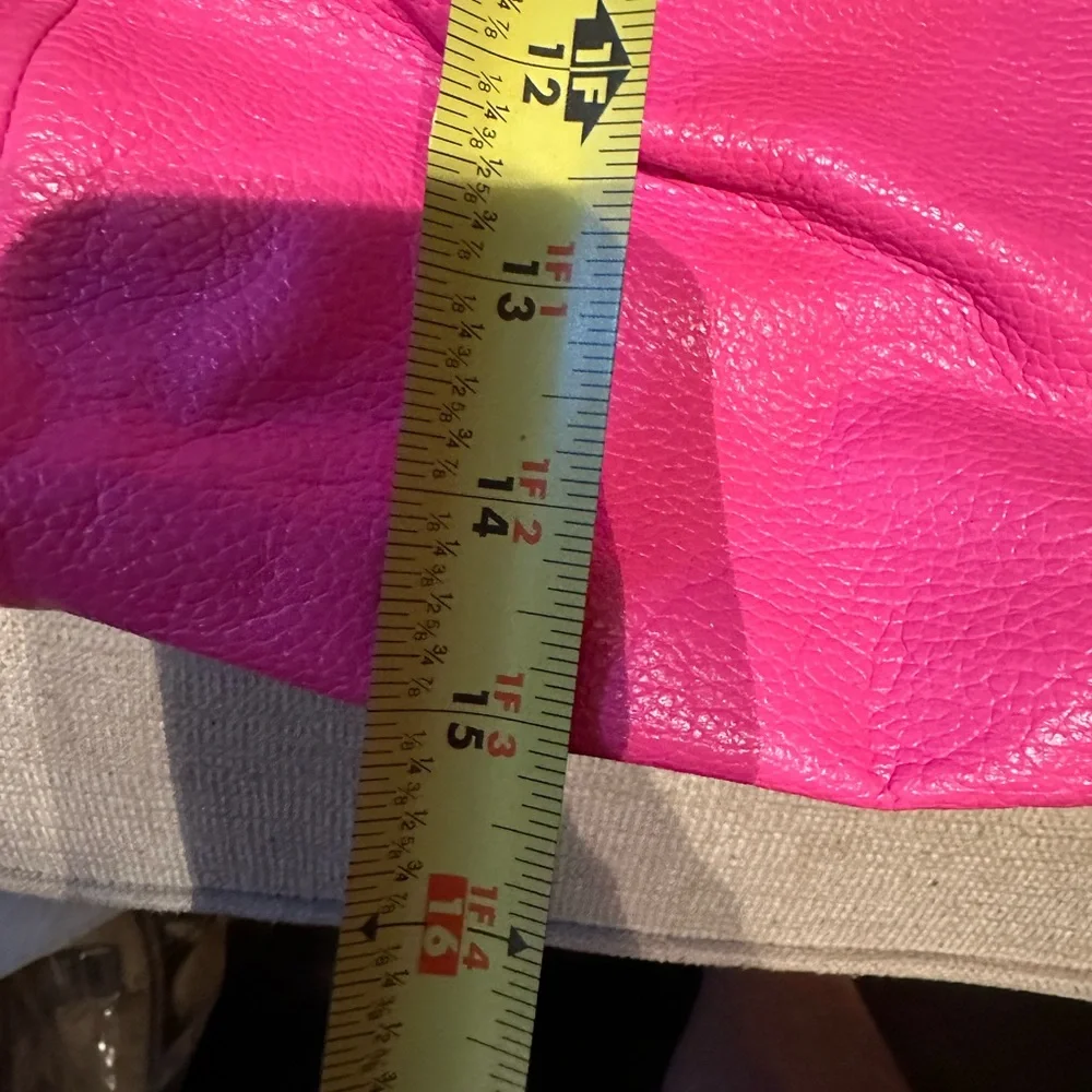 Isaac Mizrahi Hot Pink Leather Tote